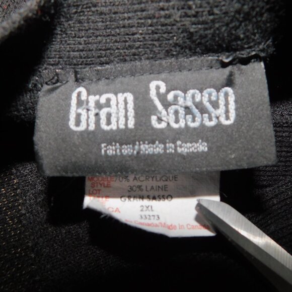 VTG Gran Sasso Mens 2XL Wool Blend Gray Red Grandpa Button Cardigan Sweater - Picture 5 of 12